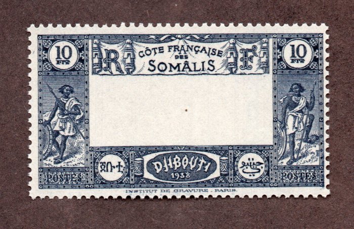 Costa della Somalia - protettorato francese  - n°168a centro omesso Nxx LUXE prezzo 930 euro !!RARO