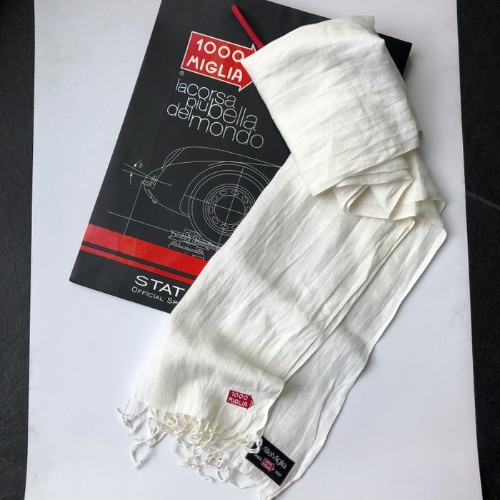 Schal - Mille Miglia - 1000 Miglia - Witte sjaal van linnen combinatie met katoen. State of Art / Mille Miglia