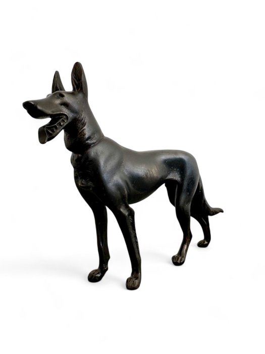 Figurine - 1910's vintage German Shepherd - Zinn