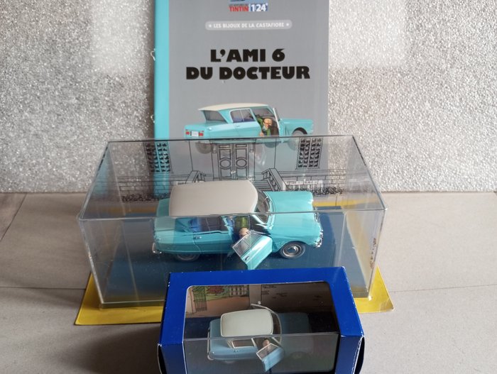 Moulinsart / Hachette / Atlas 1:24 - 2 - 模型赛车 - Ensemble de 2 voitures 1:24 + 1:43 - l'Ami 6 du Docteur-Les bijoux de la Castafiore