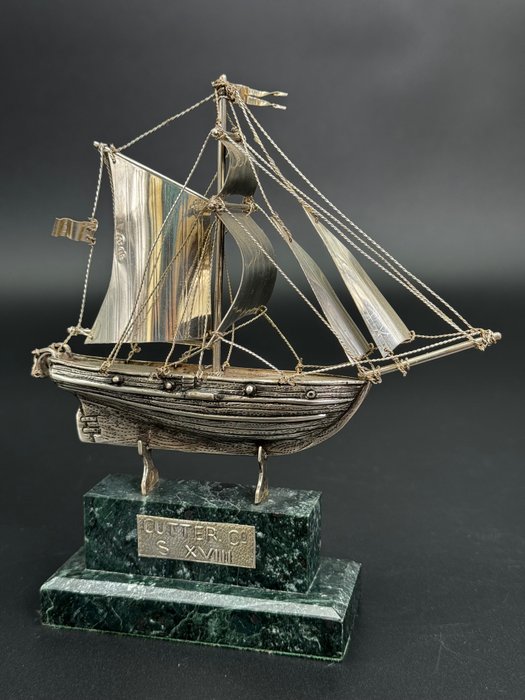 Miniatűr figura - Barco Cutter en plata 915 - Ezüst