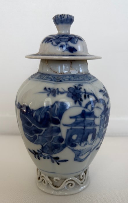 Kék-fehér tea caddy - Porcelán - Kína - Yongzheng (1723-1735)