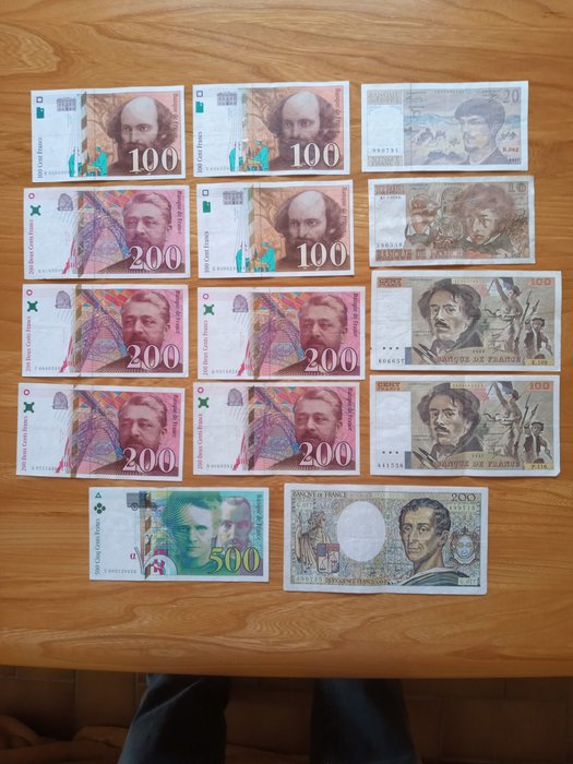 法国. - 14 banknotes - various dates  (没有保留价)