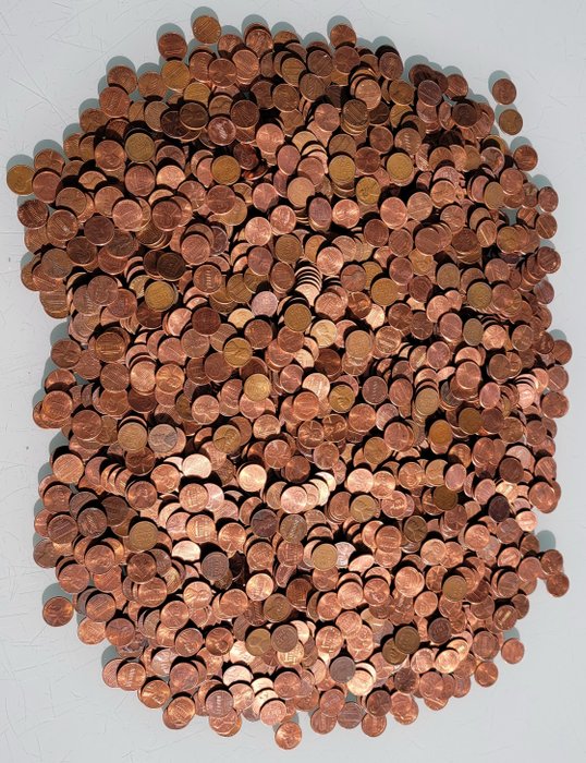 USA. Lot of 2.300+ unsearched and unsorted Lincoln Head Cents (6kgs/13.2lbs) 1920-2022  (Utan reservationspris)