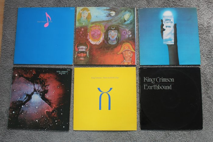 King Crimson - 6 King Crimson Records With 4 First Pressing and 2 Reissues. - Diverse Titel - Vinylschallplatte - 1972
