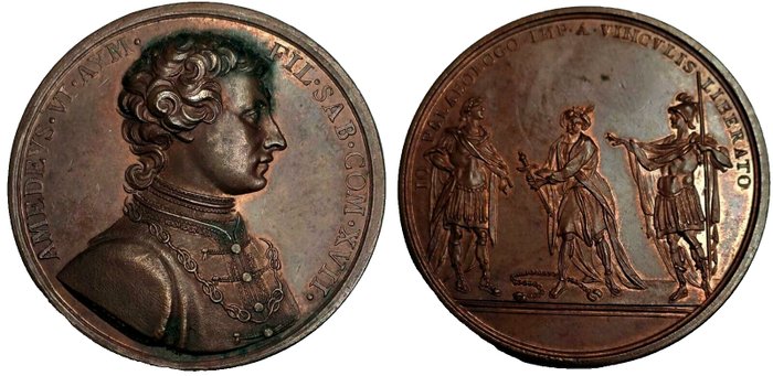 Italia. Bronze medal 1865 "Liberazione di Giovanni Paleologo" - opus Lavy