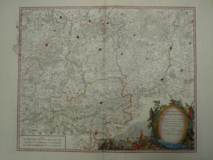 Europa, Mapa - Bélgica / Brabante / Limburgo / Lovaina / Maastricht; Robert de Vaugondy - Partie Meridion du Duché de Brabant - 1752