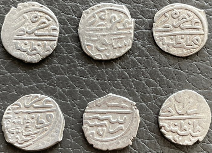 Det osmanske rike. II Beyazid. Akçe, different mints. (6 coins, 15th century AD)  (Ingen reservasjonspris)