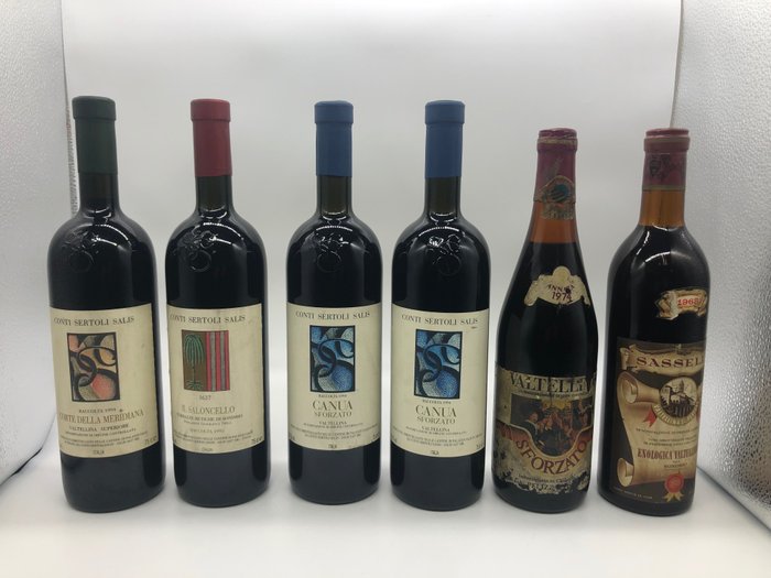 Conte Sertoli Salis: Valtellina Superiore 1994, Terrazze Retiche 1995, Sforzato 1994 x2 & 1974 - 伦巴第 - 6 Bottles (0.75L)