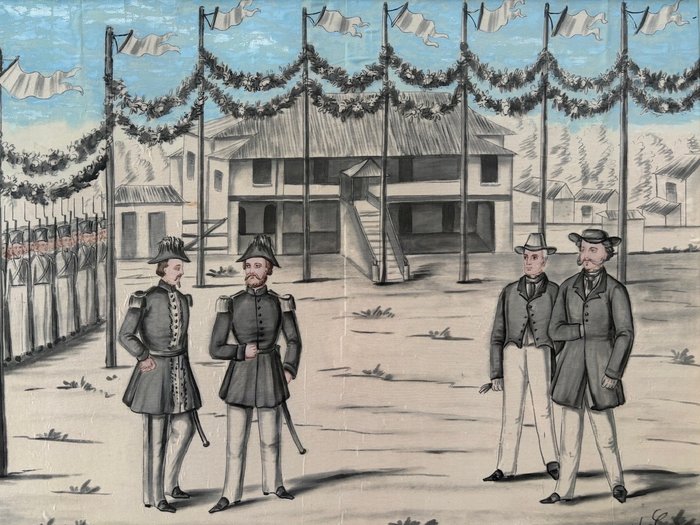Ecole Anglaise (XIX) - Colonies Britanniques - Revue militaire