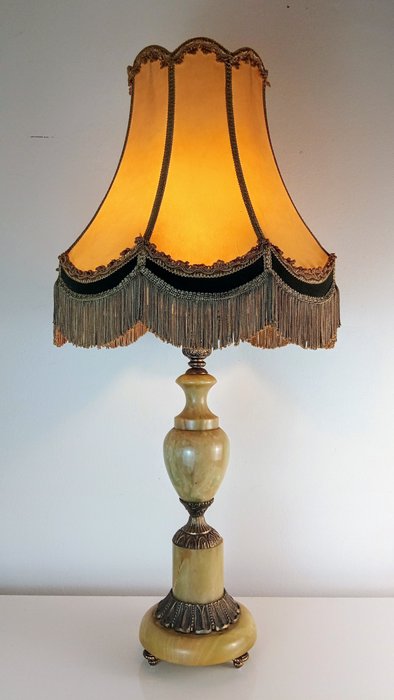 Bordslampa - Exklusiv Big Louis XVI-lampa - 88 cm - Brons (förgylld/försilvrad/patinerad/kall målad), Marmor