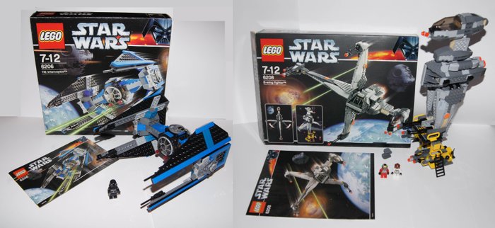 Lego - Star Wars - 6206 + 6208 - 6206 TIE Interceptor + 6208 B-wing fighter - 2000 - 2010 - Alemania