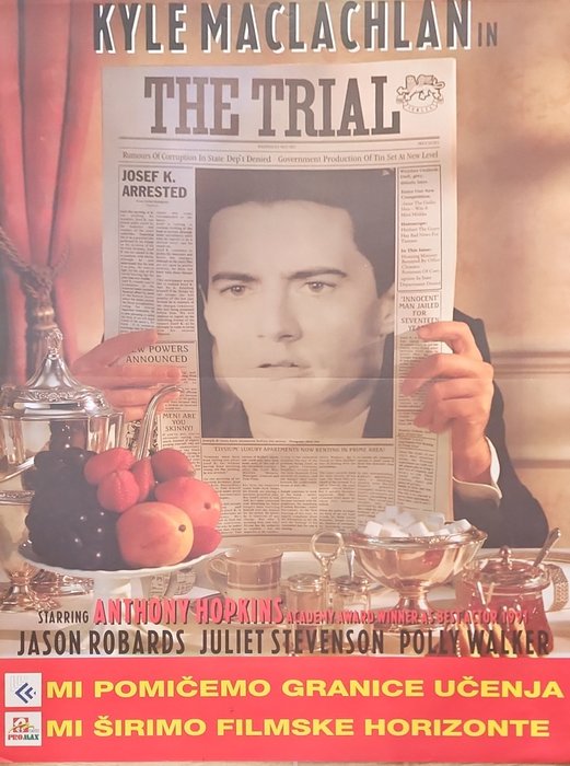  - 海報 The Trial 1993 Kyle MacLachlan, Anthony Hopkins original movie poster