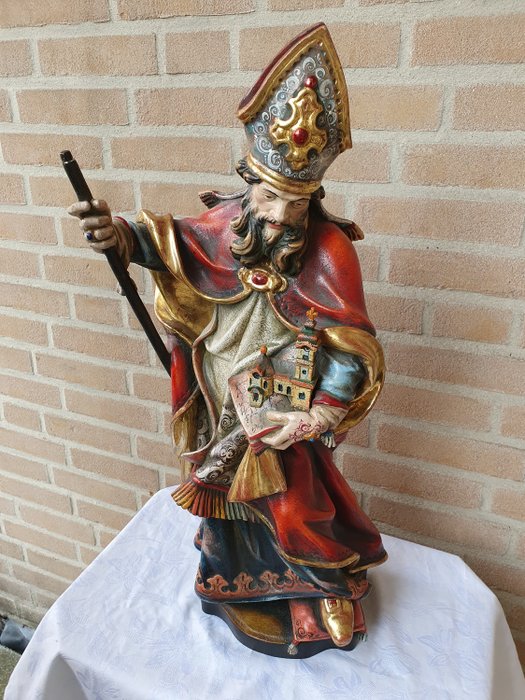 雕刻, Heilige Bisschopf - 60 cm - 椴木 - 1900