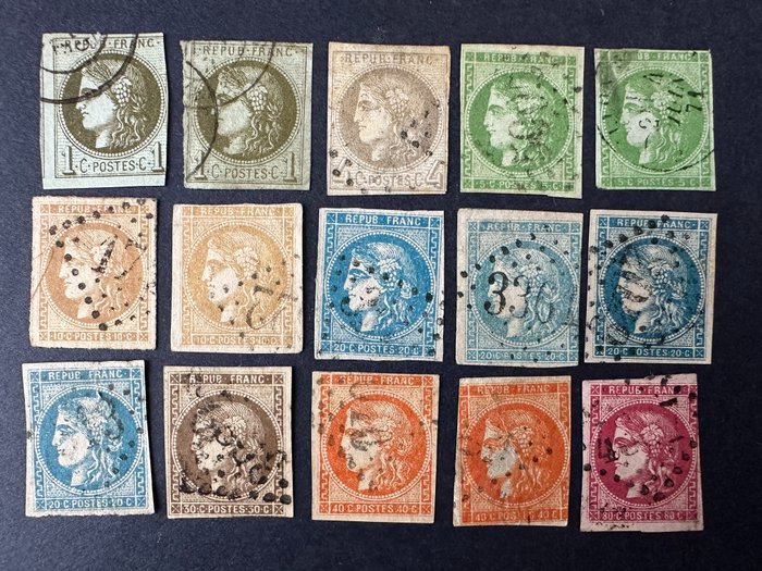 France  - Y&T 39-49 "Bordeaux" very complete series, including shades rating +2700e