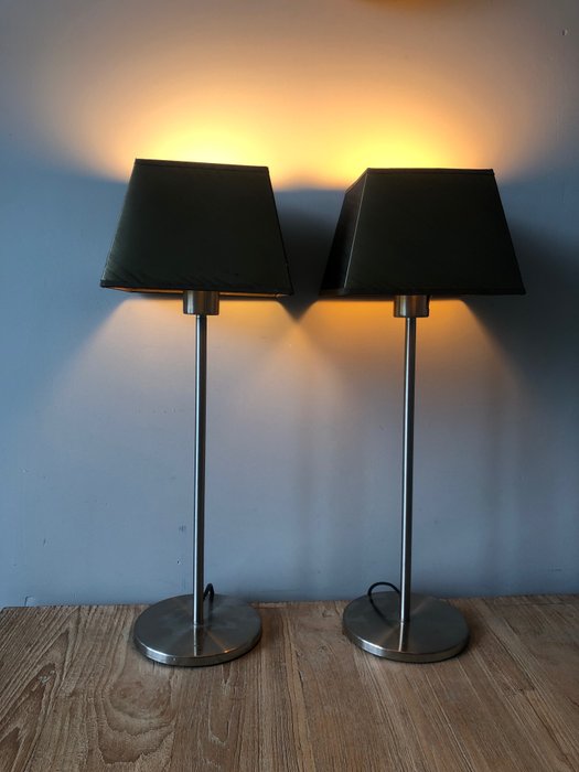 Asztali lámpa (2) - Átment - Ezüstözött bronz