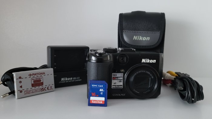 Nikon Coolpix P6000 13.5MP, 4X zoom, VR & ISO6400, GPS&LAN Câmera digital