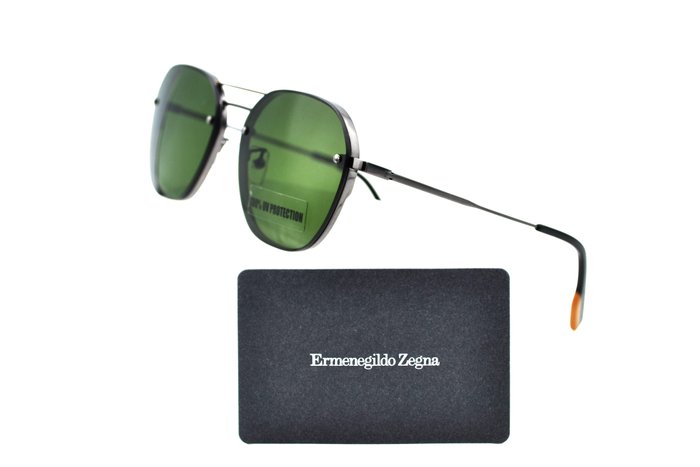 Ermenegildo Zegna - EZ0105 08N - Titanium - Elegant Design - Green lenses by ZEISS - *New* - Sunglasses