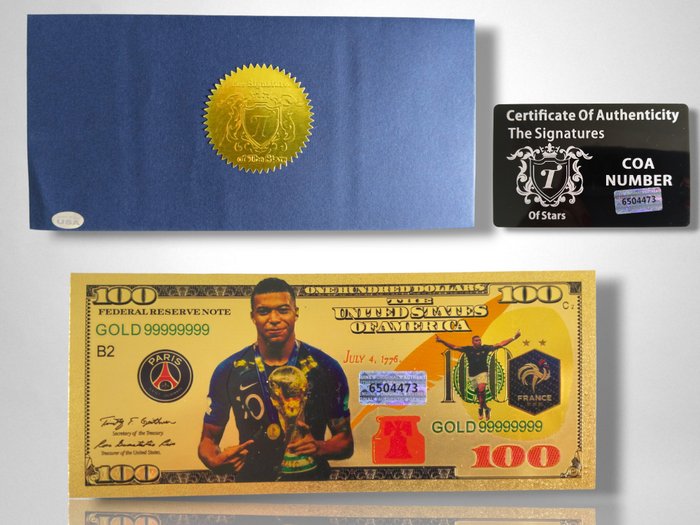 2022 - Gold Banknote - Kylian Mbappé - 1 Mixed collection