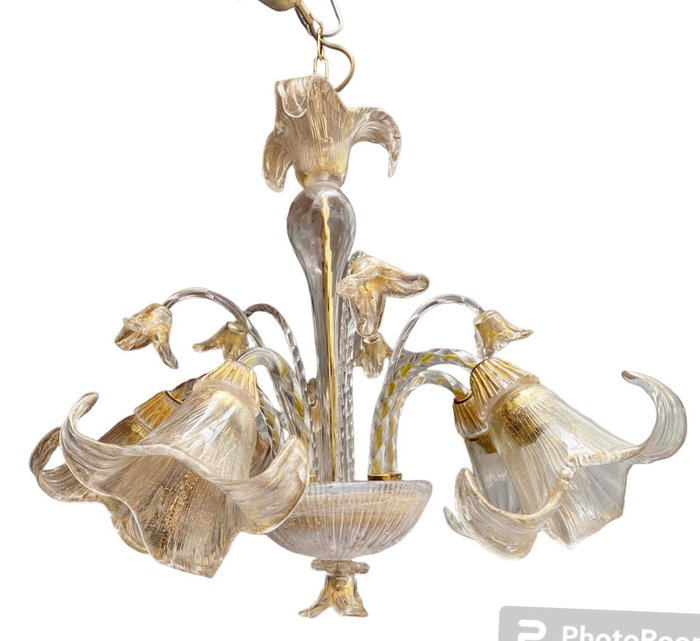 枝形吊燈 - 穆拉諾玻璃與黃金