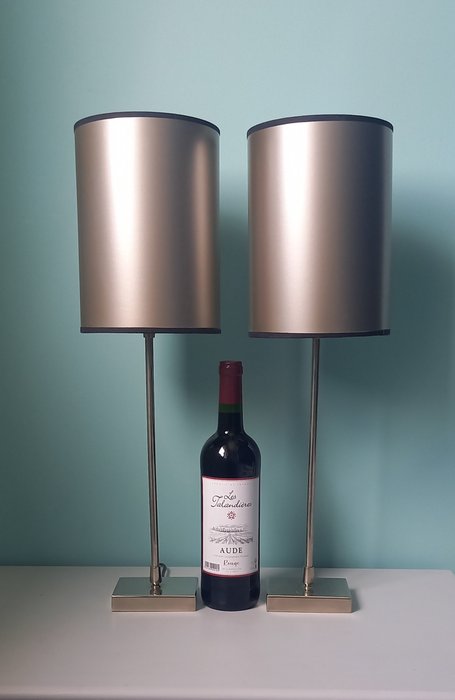 Table lamp (2) - Pomax made in Belgium model 22757 - Chrome steel