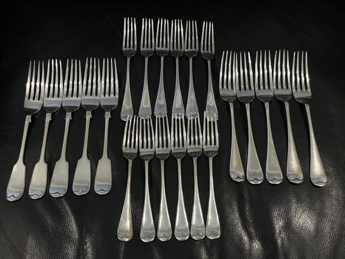 J.G.E.P/A1 -P.A&S E.p.n.s - Fork (22) - Model dinner forks - Silver-plated