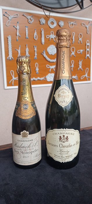 1962 Jacques Cheurlin et Fils e Heidsieck e C. - Champagne - 2 Garrafas (0,75 L)