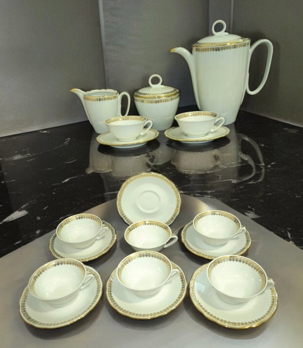 CNP Porcelaine de Luxe, France - 整套咖啡杯具 (19) - 瓷器