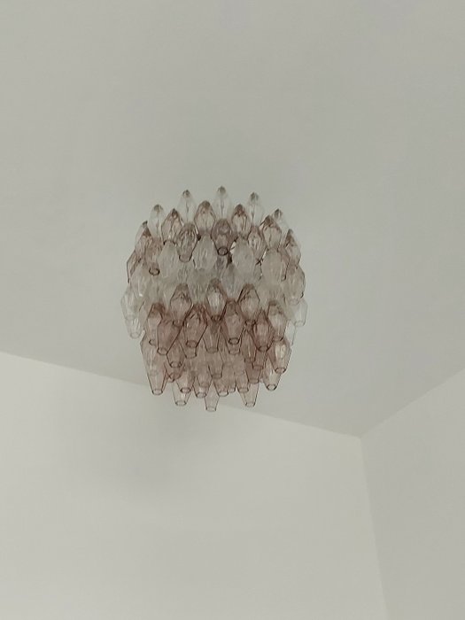 Venini - Carlo Scarpa - Hängande lampa - Polyedra - Glas, Metall