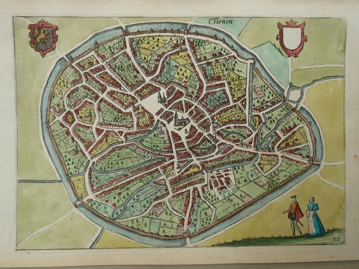 Europe, Plan de ville - Belgique / Tirlemont; Lodovico Guicciardini / W. Blaeu - Tienen - 1601-1620