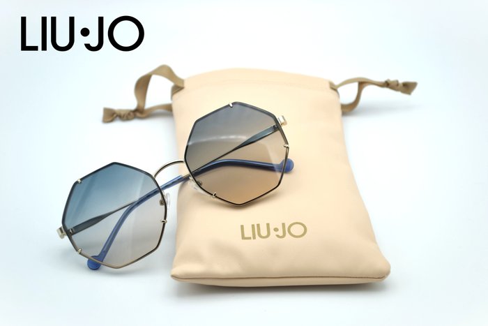 Other brand - LIU·JO - LJ122S 754 - Octogonal Design - Silver Metal & Blue Lenses - *New* - Sonnenbrille