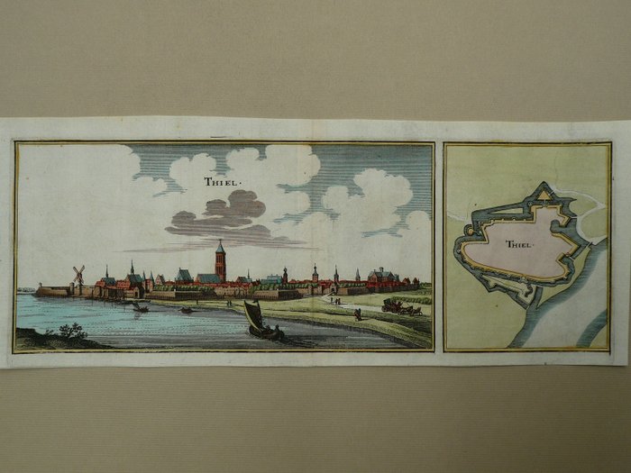 Pays-Bas, Plan de ville - Tiel; M. Merian - Thiel - 1651-1660