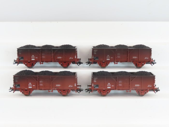 Trix H0 - 23991 - Set machetă tren cu vagon marfă (1) - Set de patru piese de vagoane laterale înalte cu marfă - DB