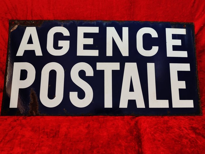Plaque émaillée Agence Postale - Années 40 - .