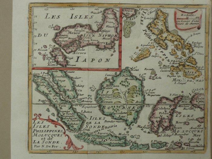 亞洲, 地圖 - 印尼/日本; Desbruslins - Les Isles Philippines Molucques et de Sonde - 1721-1750