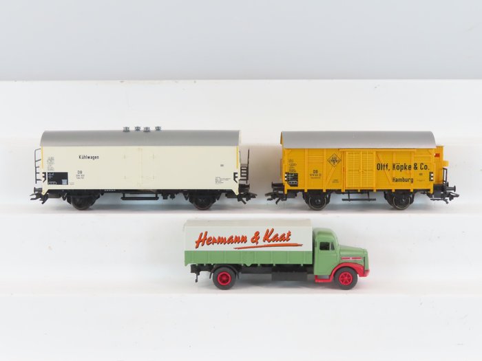 Märklin H0 - 47904 - Conjunto de vagões de carga de modelismo ferroviário (1) - Conjunto de vagões "Mercadorias coloniais" - DB
