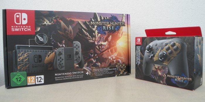 Nintendo - Monster Hunter Rise Edition bundle set : Console + Controller Wireless - Switch - Videospielkonsole (2) - In der original verschweißten Verpackung