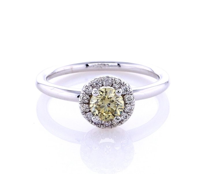 Ring - 14 kt Weißgold -  0.62ct. tw. Diamant  (Natürlich) - Diamant