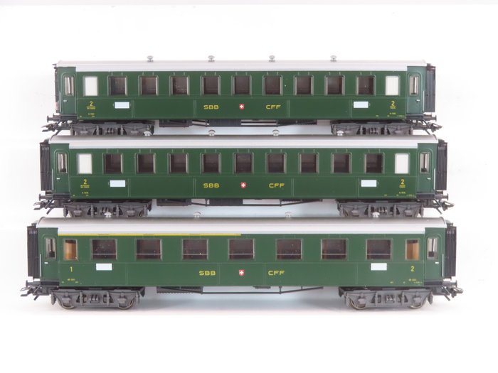 Märklin H0轨 - 42383 - 模型火车客运车厢套装 (1) - 老旧的马车套装 - SBB-CFF
