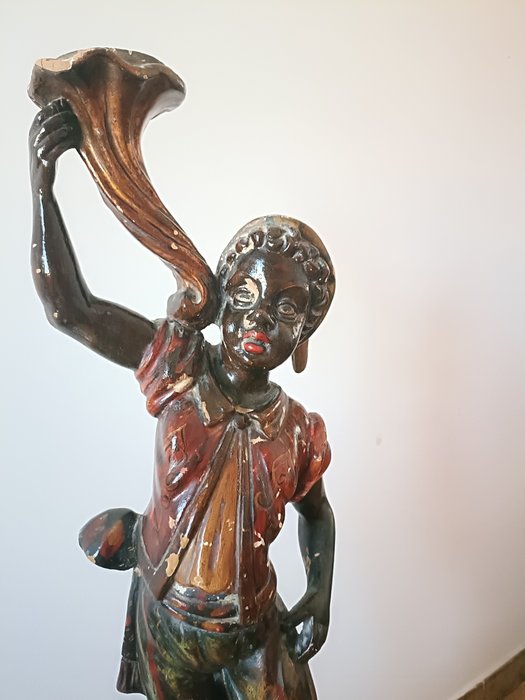 雕塑, Moro di Venezia - 110 cm - 木