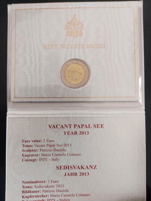 Vatican. 2 Euro 2013 "Sede Vacante"  (No Reserve Price)