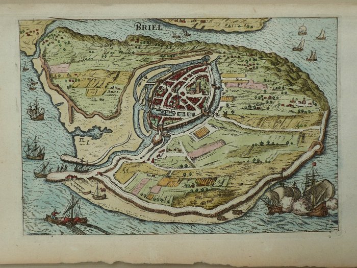 荷兰, 地图 - 登布里尔; L. Guicciardini / W. Blaeu - Briel - 1601-1620