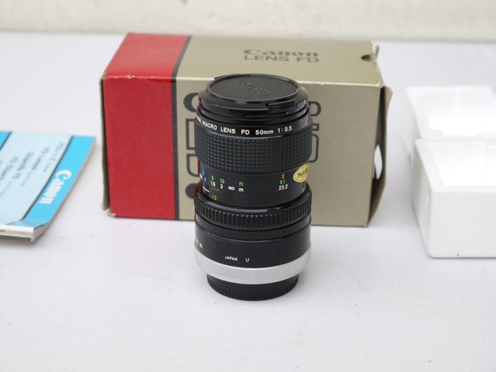 Canon Macro Lens FD 50mm 1:3.5 mit Canon Extension Tube FD 25 alles in Originalverpackung Mint Câmera analógica