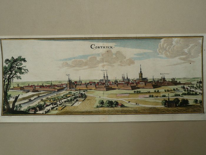 Europa, Landkarte - Belgien / Kortrijk; M. Merian - Cortryck - 1659