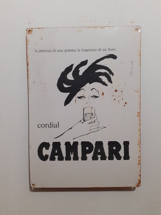 Davide Campari S.p.a Milano franz marangolo - Insegna pubblicitaria (1) - Ferro (ghisa/battuto)