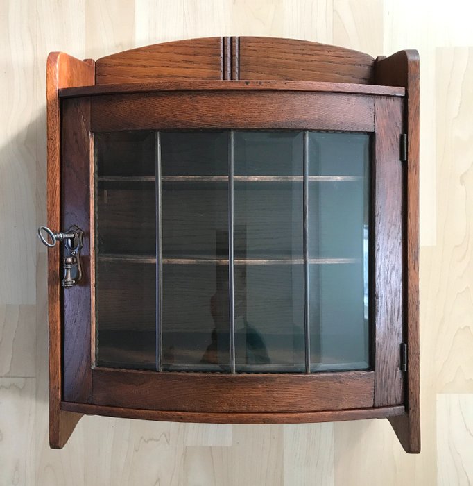 Cupboard (1) - Hanging cupboard with cut windows - Oak
