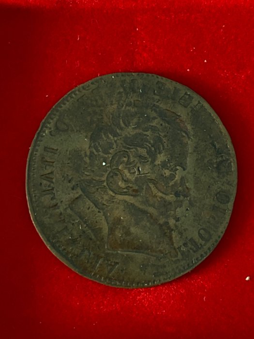 義大利王國. Vittorio Emanuele II di Savoia (1861-1878). 10 Centesimi 1867 - errore brockage con doppia battitura  (沒有保留價)