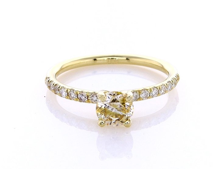 Gyűrű - 14 kt. Sárga arany -  0.67 tw. Gyémánt  (Természetes) - Gyémánt 