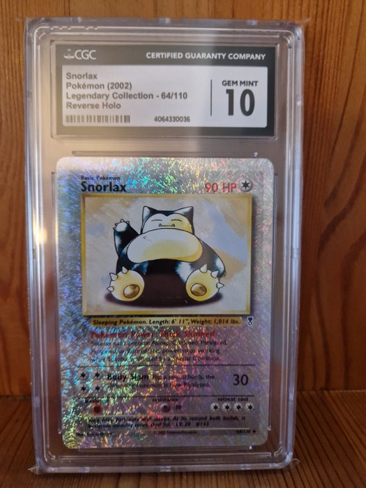Pokémon - 1 Graded card - snorlax - legendary collection - CGC 10