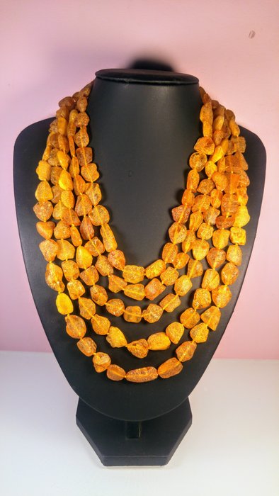 Błyszczący - B - Vintage Baltic Amber necklace - 200 cm - 2 cm  (Bez ceny minimalnej
)
